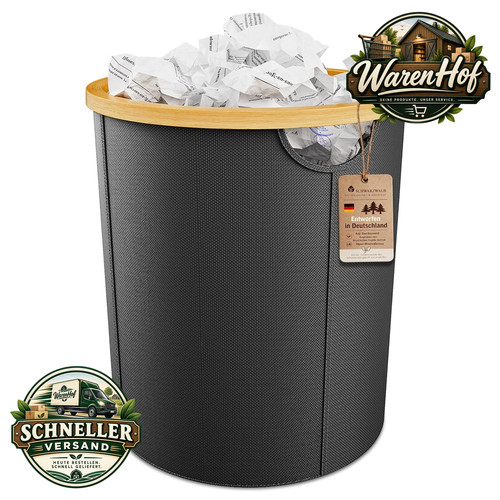 Papierkorb büro bambus - papierkorb,